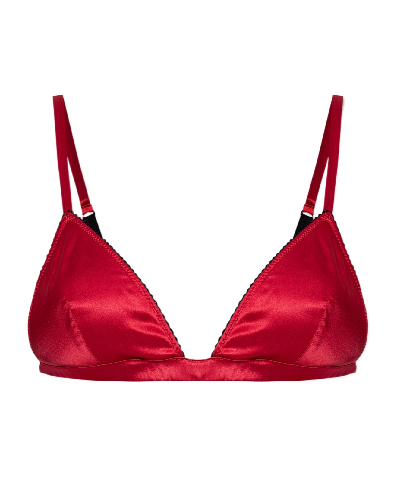 Dolce & Gabbana Satin Triangle Bra In Red