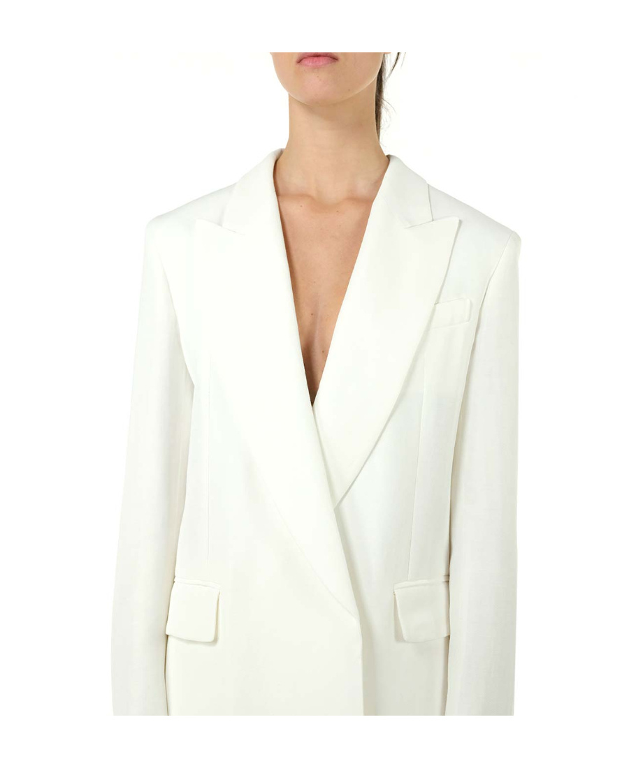 Sportmax Oversized Concealed Fastened Blazer In White