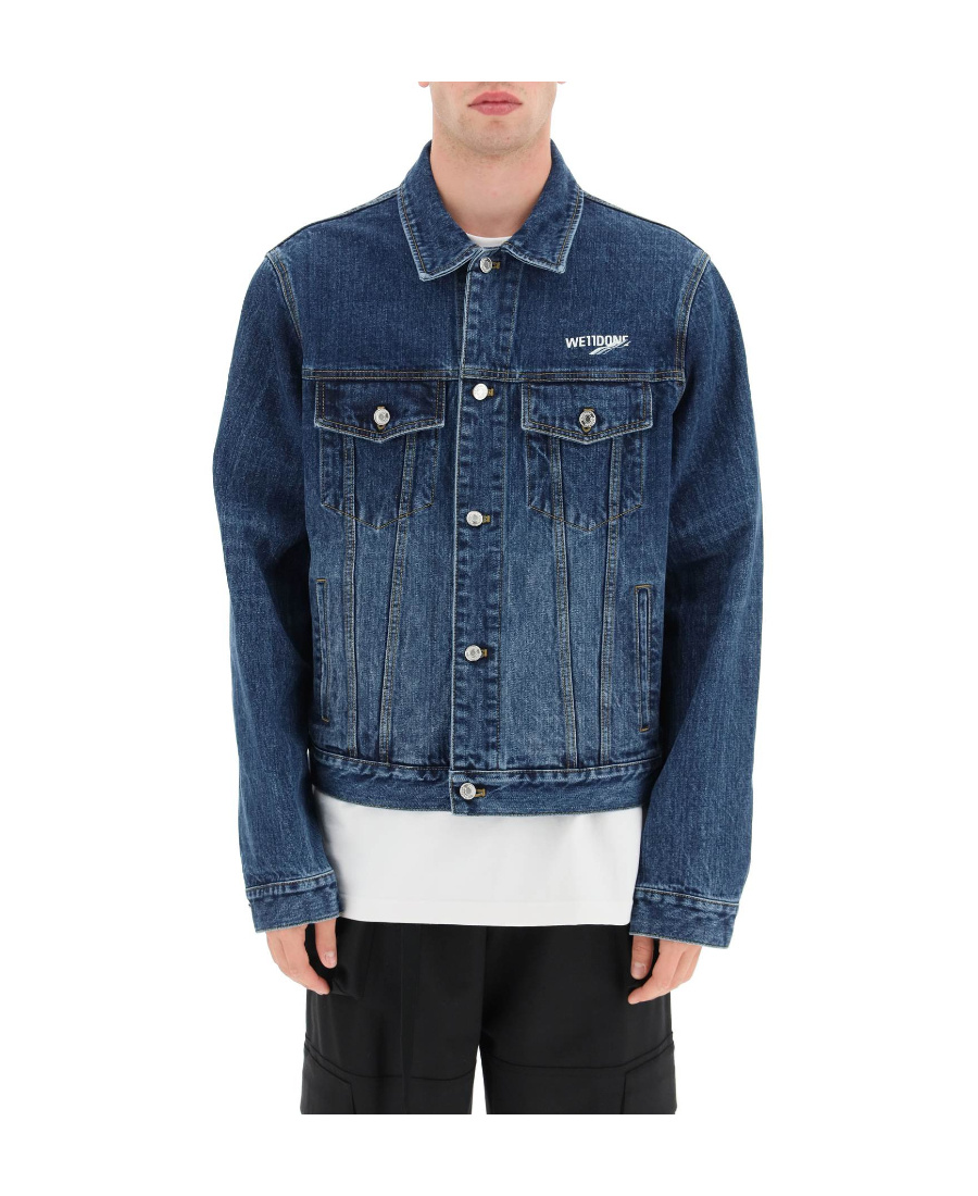 WE11 DONE WAVE LOGO-PRINT TRUCKER JACKET