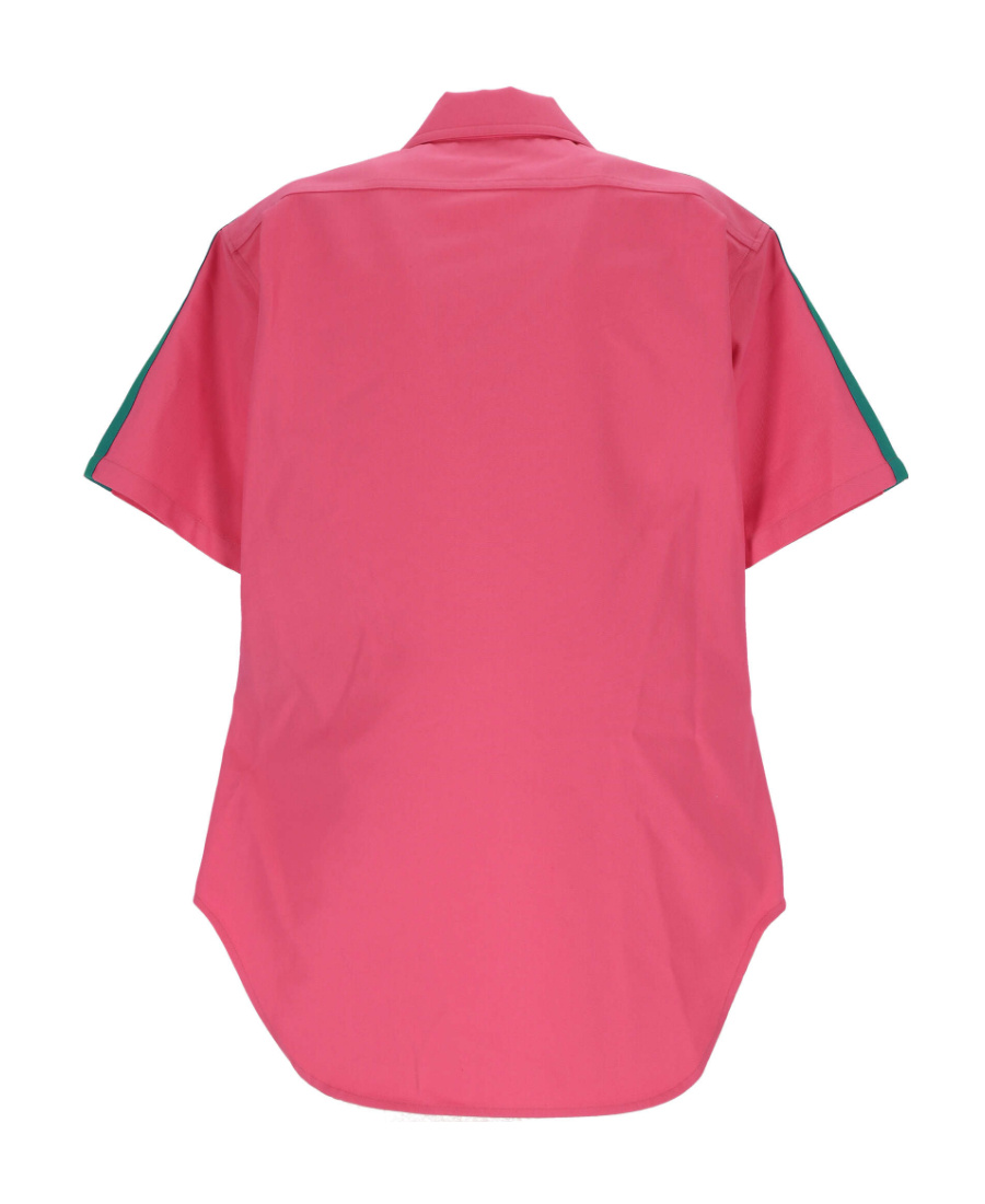 Palm Angels Logo-patch Short-sleeved Shirt In Pink