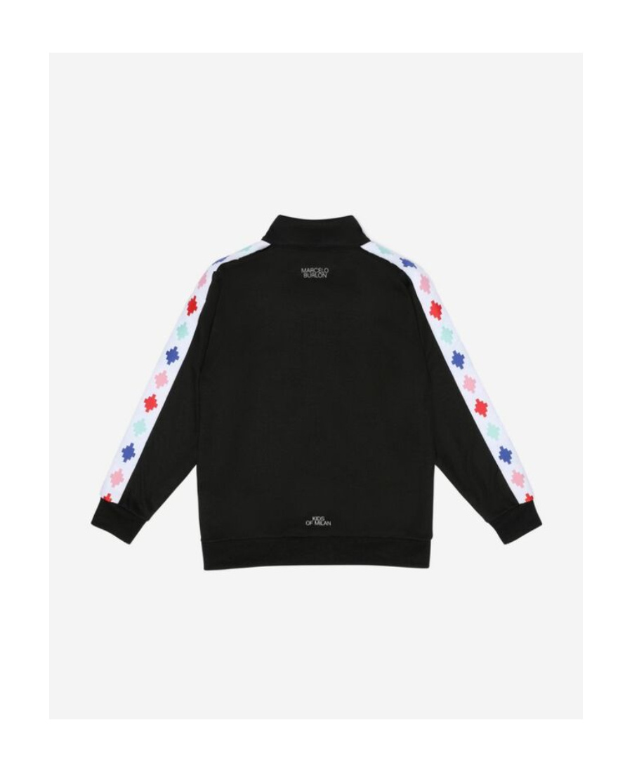 Marcelo Burlon County Of Milan Cross Tracksuit Zip-up Black White In Black