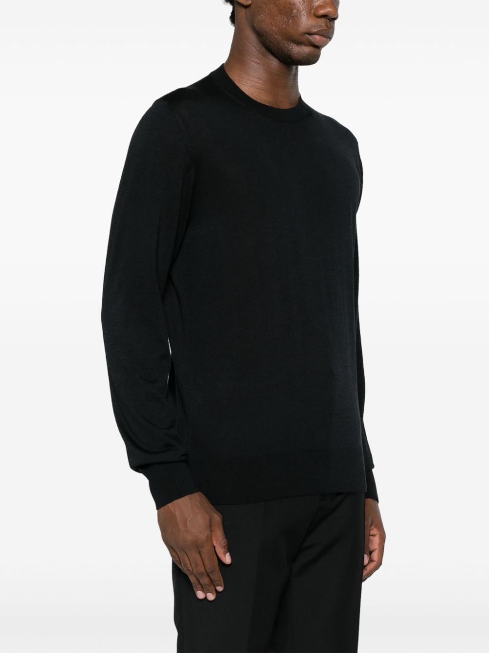 Dsquared2 Logo-plaque Fine-knit Jumper In Black