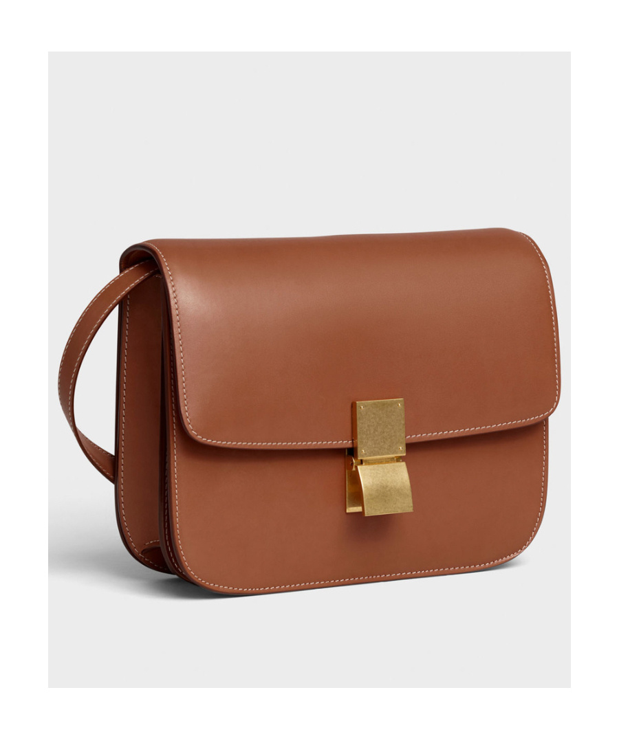 Celine Classic Medium Cow Leather Handbag In Brown