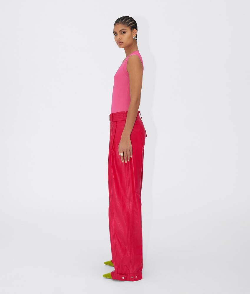 Bottega Veneta Logo Wide-legged Casual Pants In Red