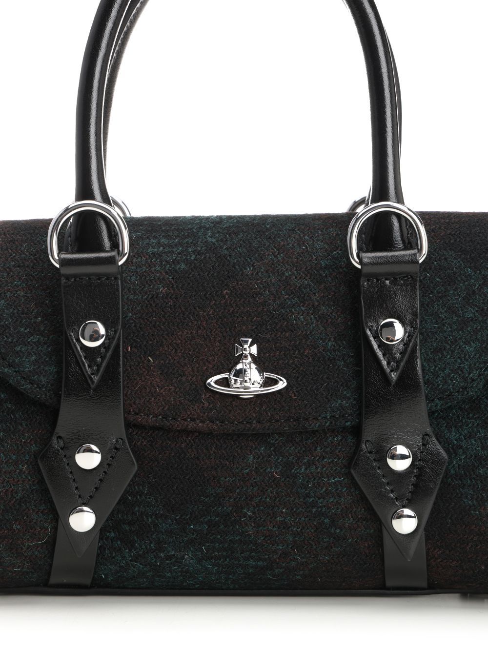 Vivienne Westwood Bettina Mini Crossbody Harris Tweed Check Dark-check In Metallic
