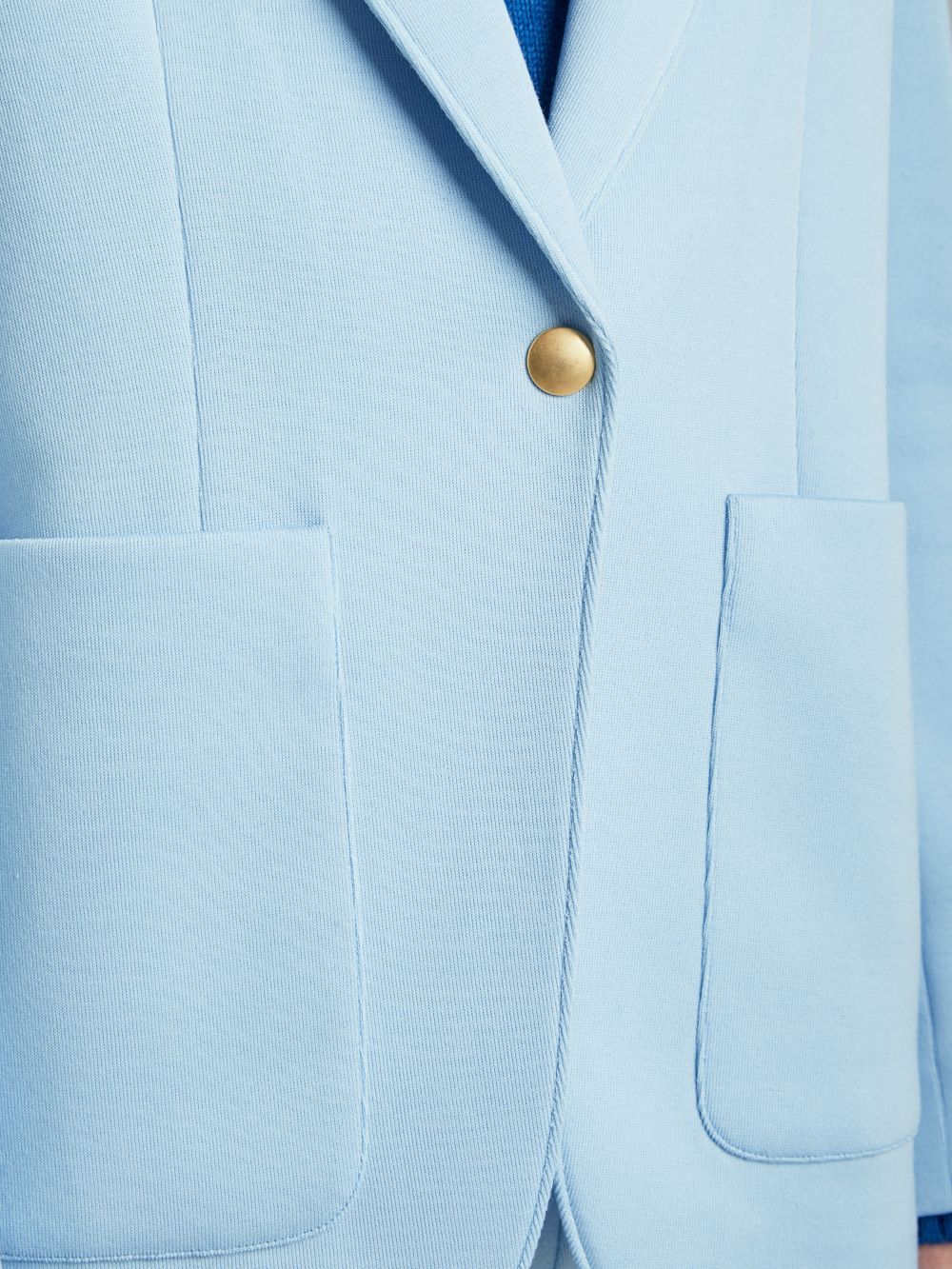 Shop Palm Angels Side-stripe Buttoned Blazer In Blue