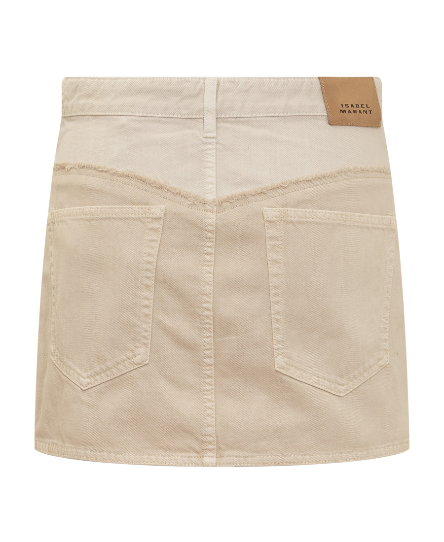 Isabel Marant Spliced Denim Skirt In Nude