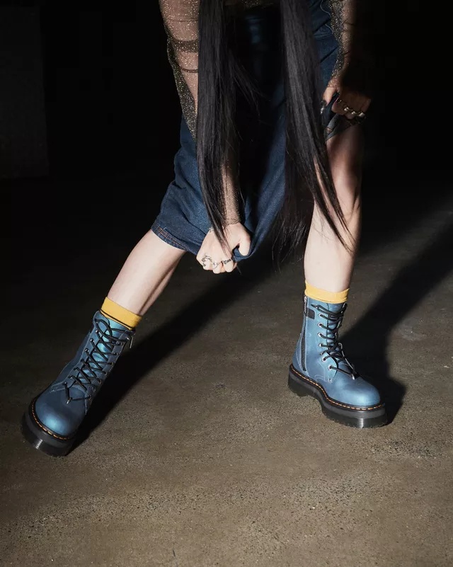 Dr. Martens Jadon Ii Lace Up Boots In Blue