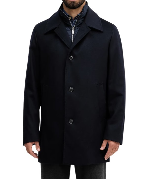 Hugo Boss Long-sleeved Coat In Black