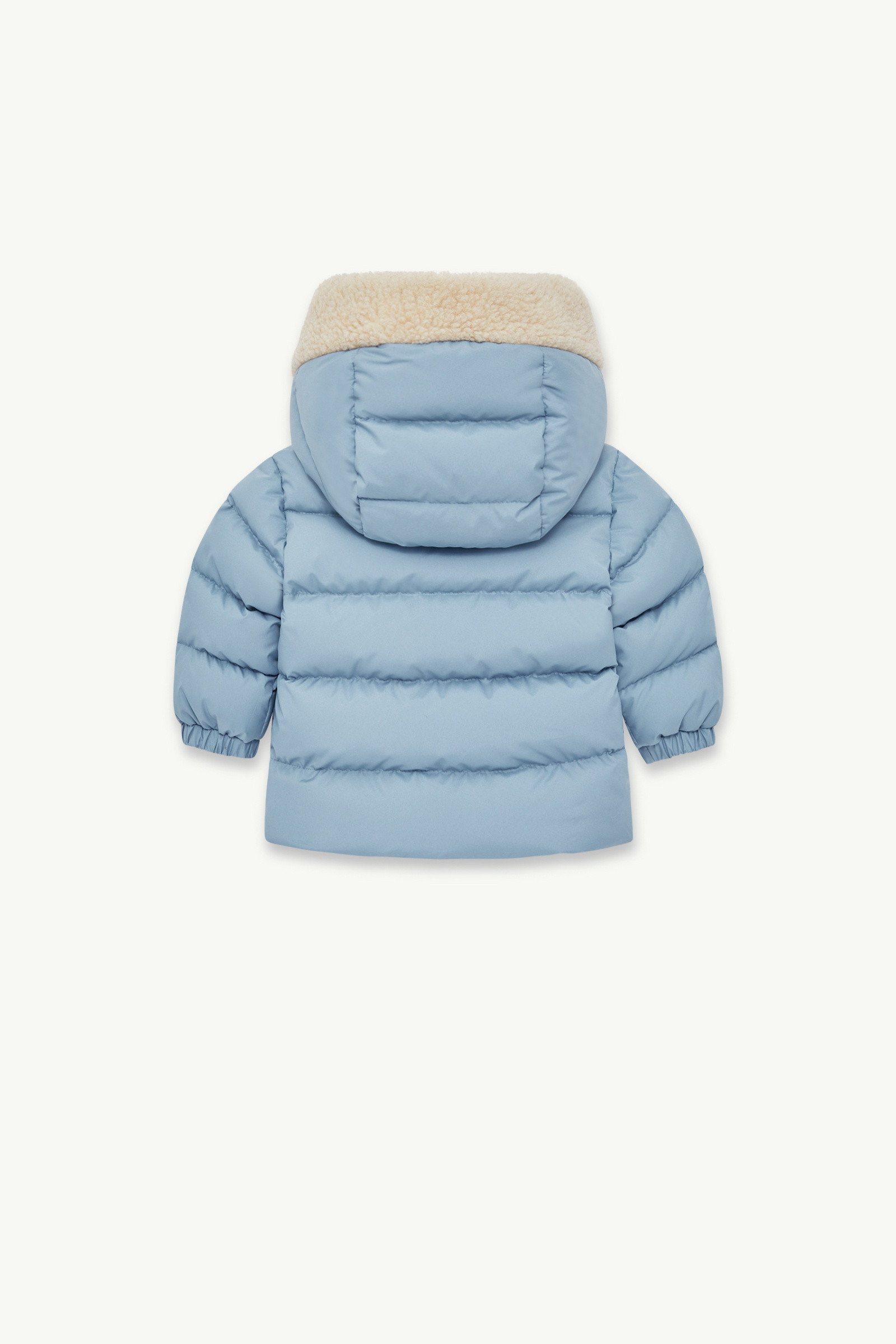 Moncler Kesimur Teddy-trimmed Hooded Down Jacket In Blue