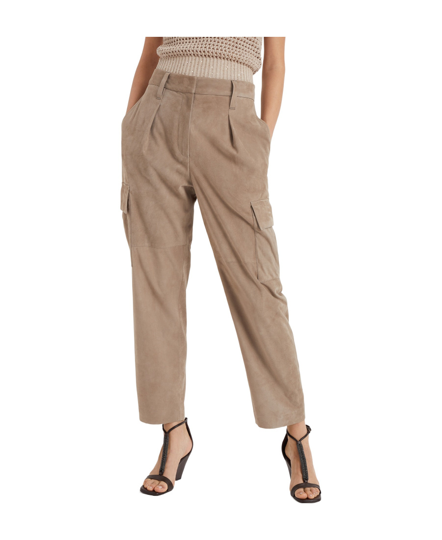 Brunello Cucinelli Single-pleat Straight-leg Trousers In Brown