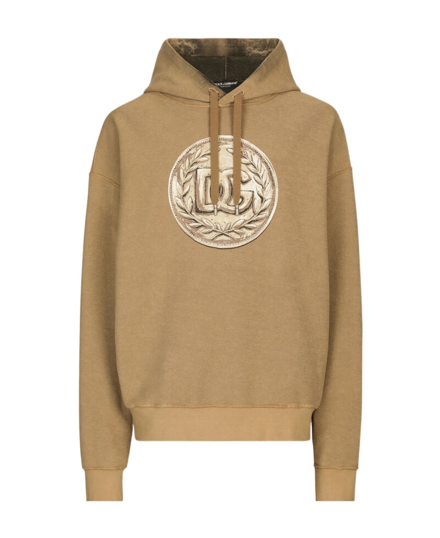 Dolce & Gabbana Men's Logo Print Hoodie In Nude