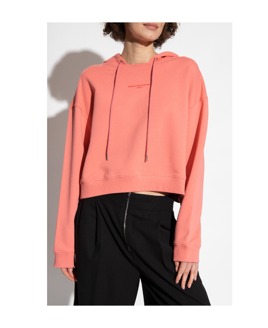Stella Mccartney Drawstring Hooded Sweater In Pink
