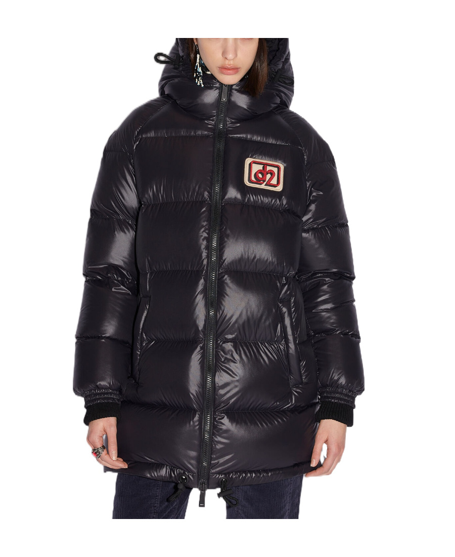 Shop Dsquared2 Logo-patch Padded Coat In Black