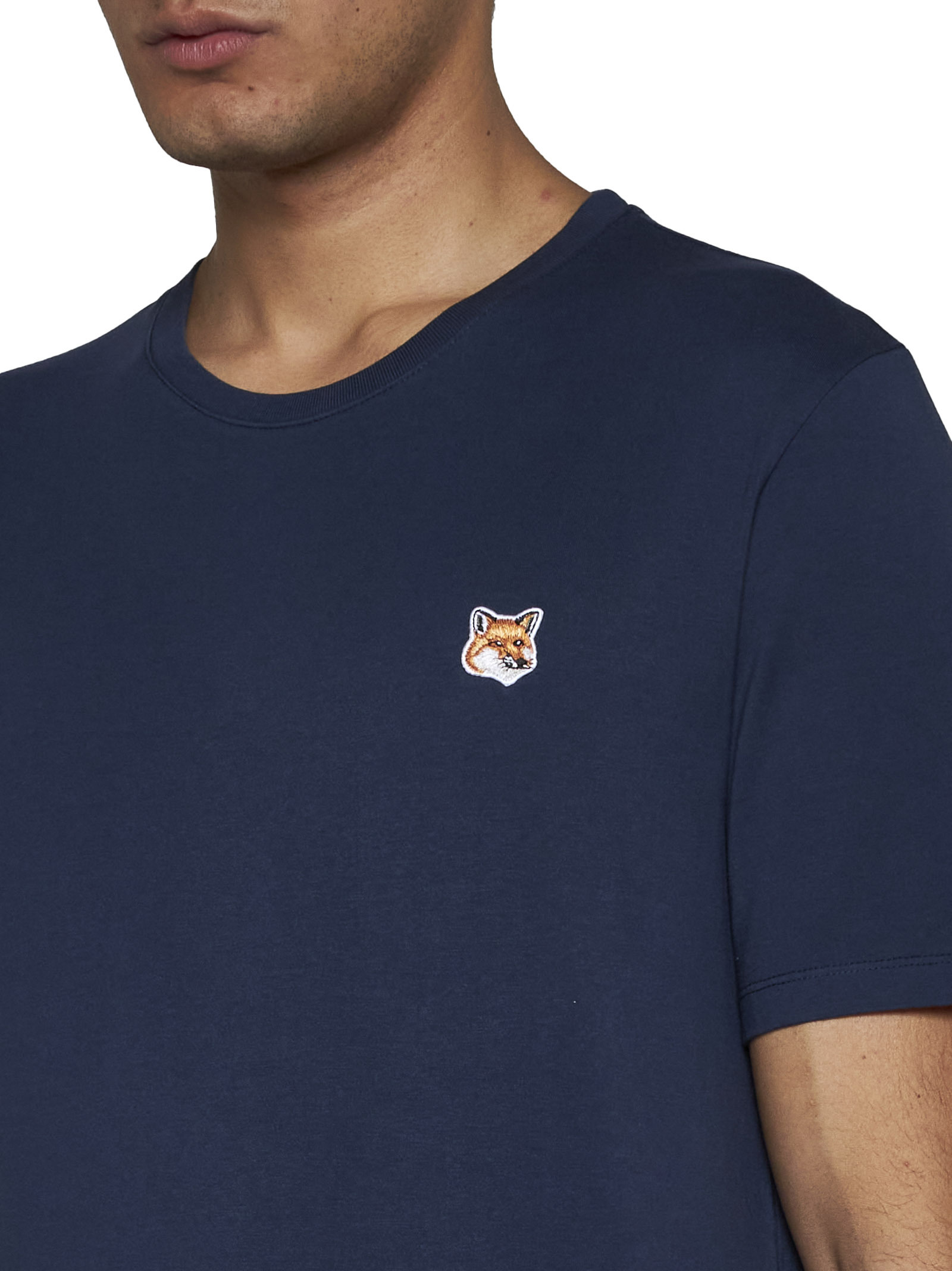 MAISON KITSUNÉ MAISON KITSUNÉ FOX HEAD PATCH CREWNECK T-SHIRT