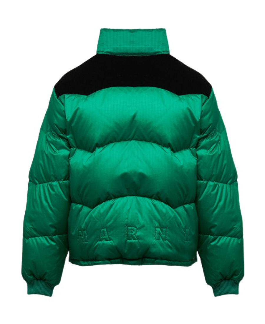 Marni Color-block Down Jacket In Green