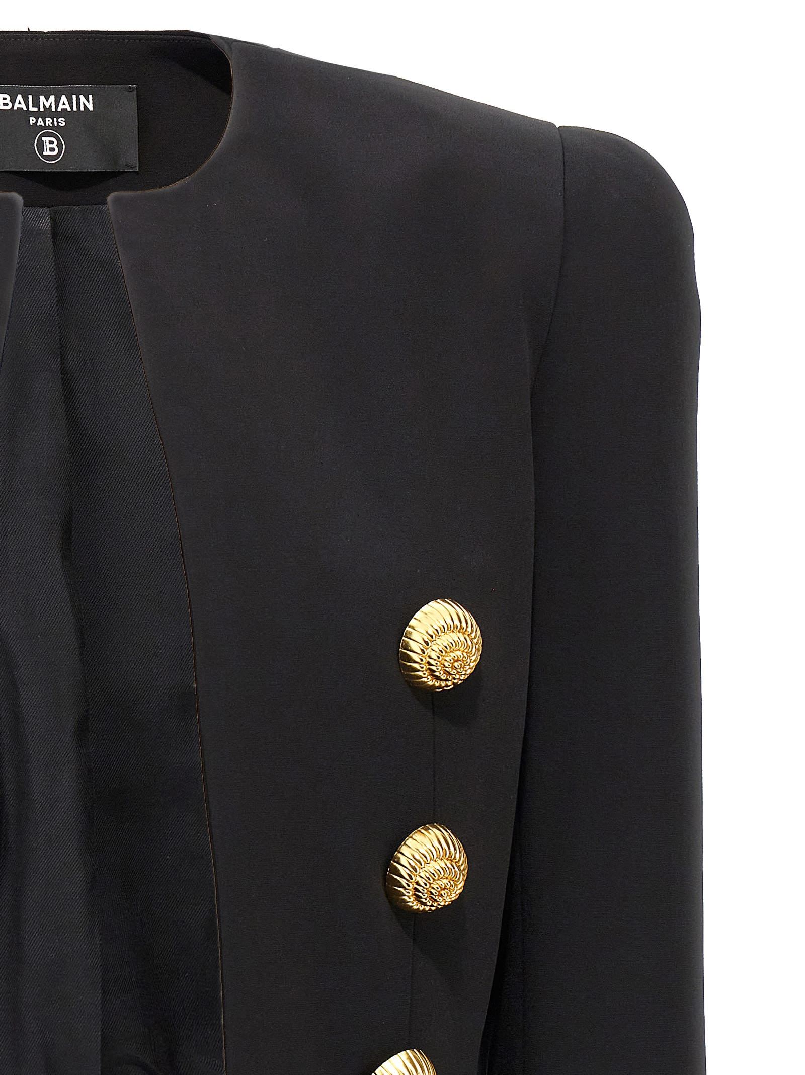 Balmain Crepe Jacket In Black