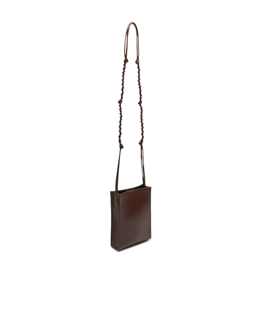 Jil Sander Small Logo Shoulder Bag In Brown
