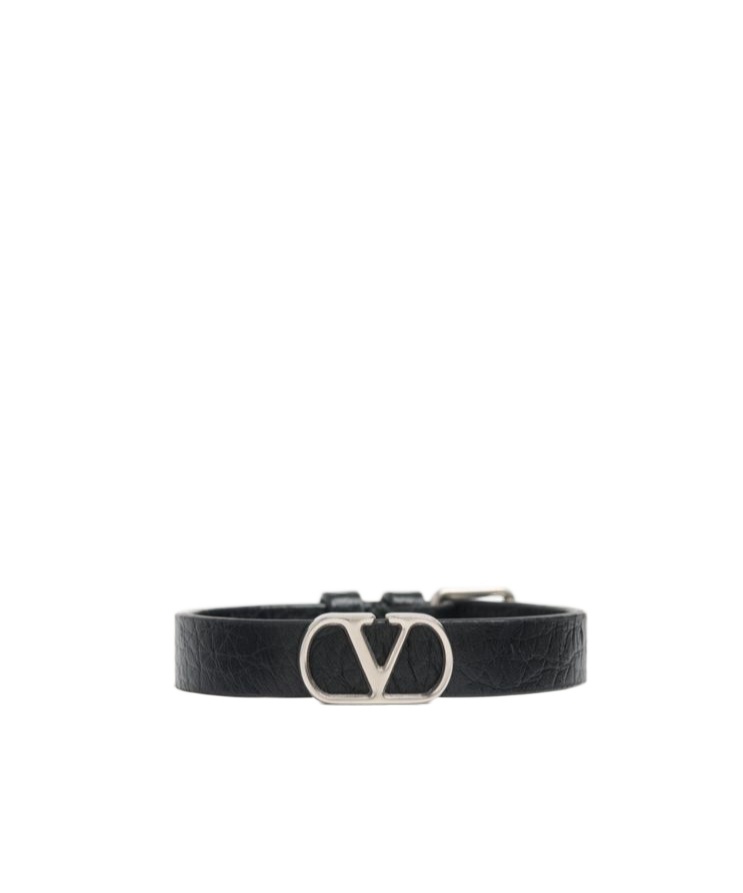 Valentino Logo Bracelet In Black