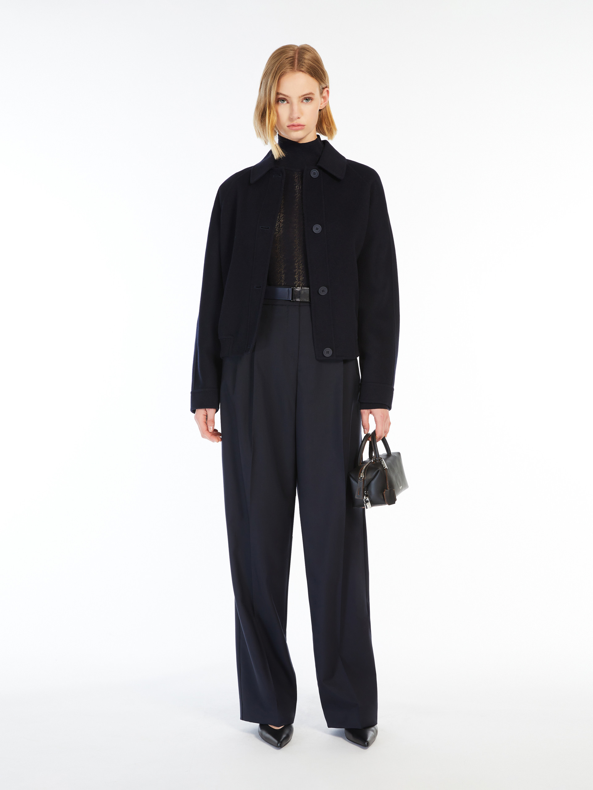 MAX MARA BELT LOOP WOOL CASUAL PANTS