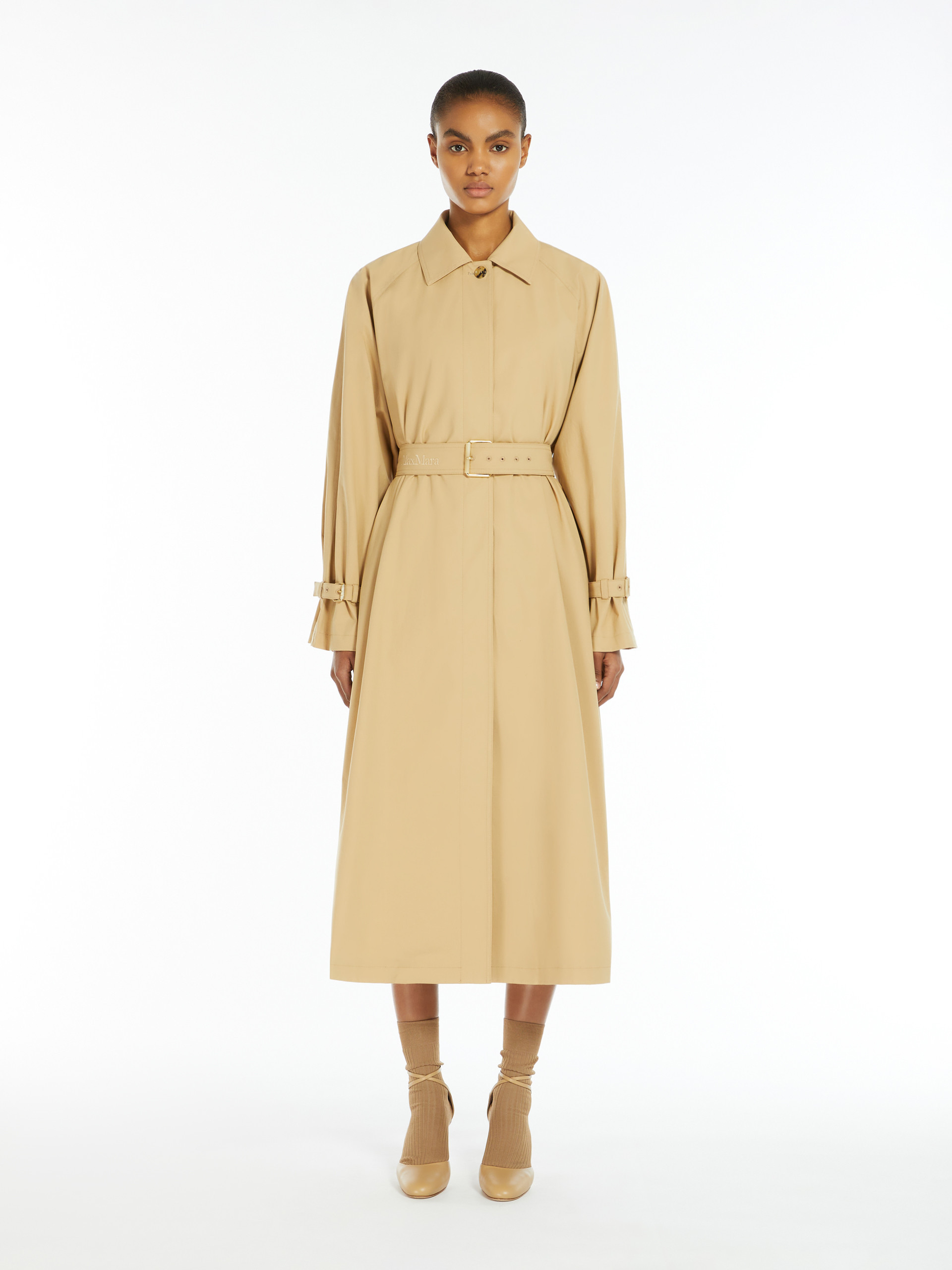 Max Mara Long-sleeved Windbreaker In Nude