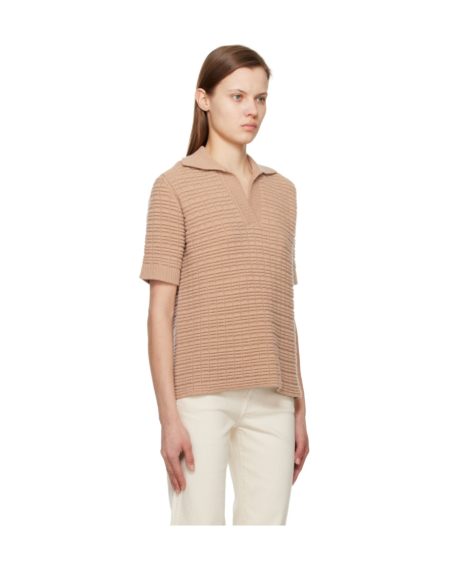 KHAITE WAFFLE SHORT-SLEEVED SWEATER 