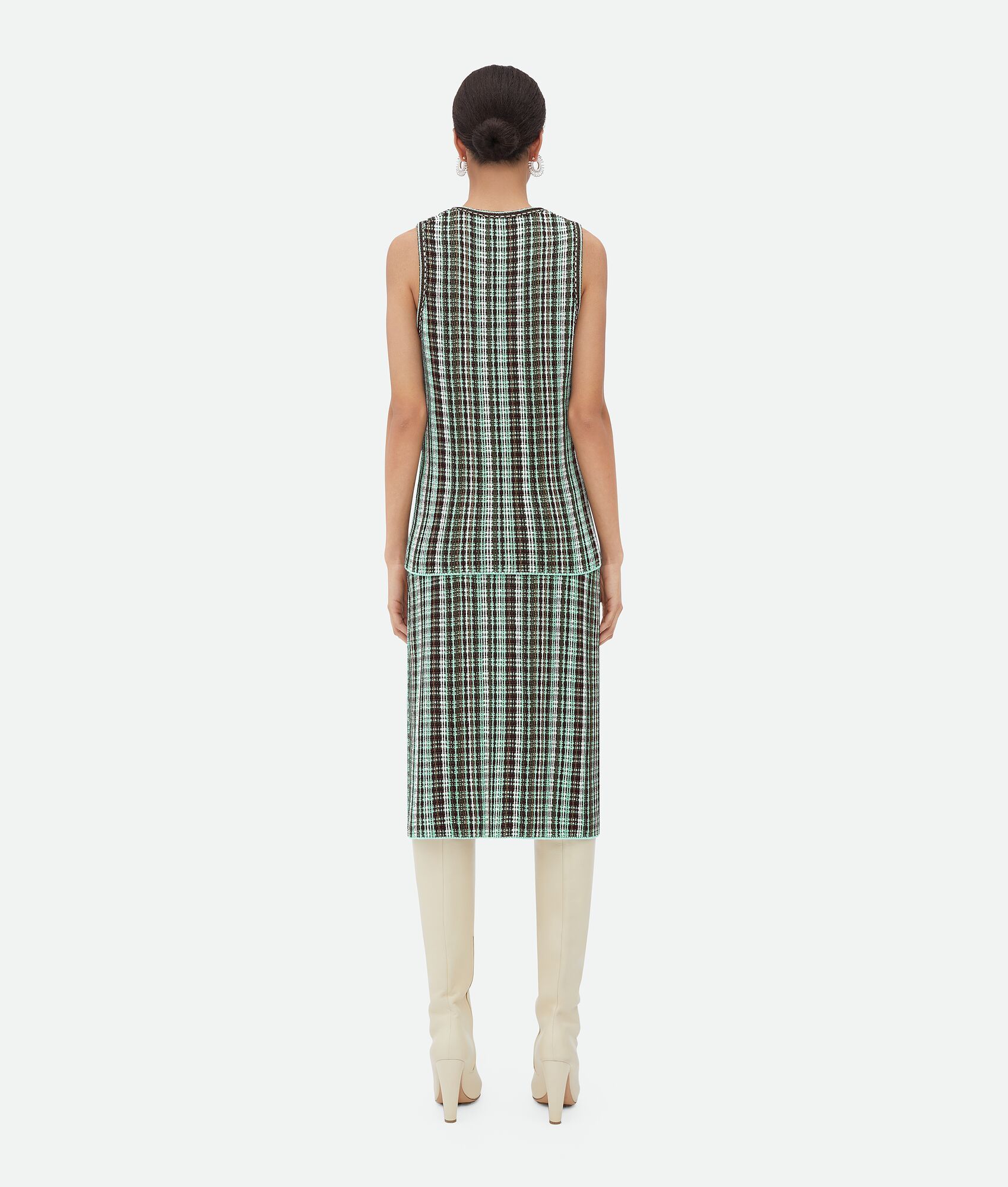 Shop Bottega Veneta Cotton Viscose Check Top In Multicolor