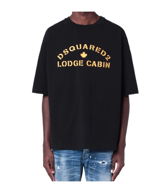 Dsquared2 Logo Graphic Crew Neck Relaxed Fit T-shirt In Black