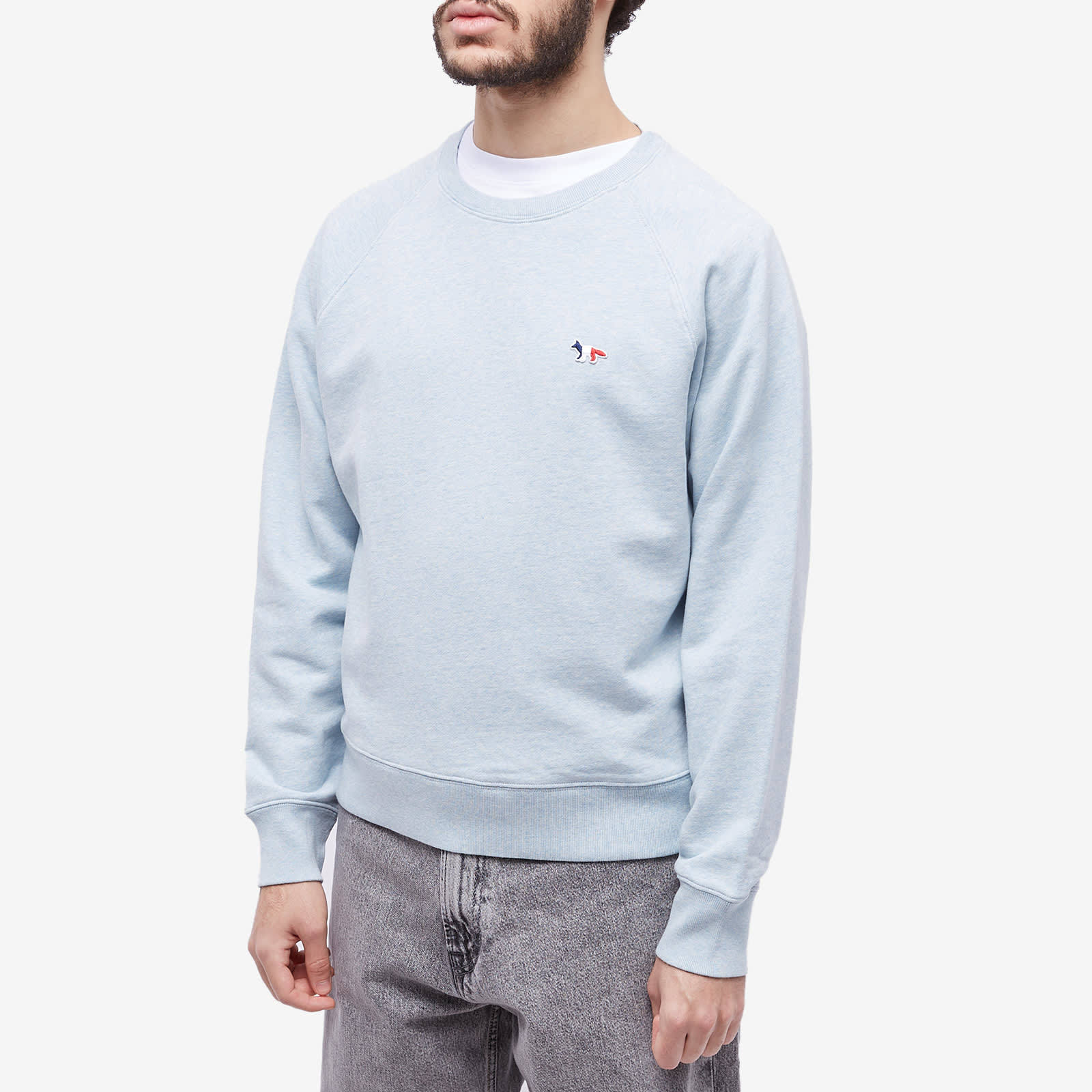 MAISON KITSUNÉ LOGO-PATCH COTTON JUMPER