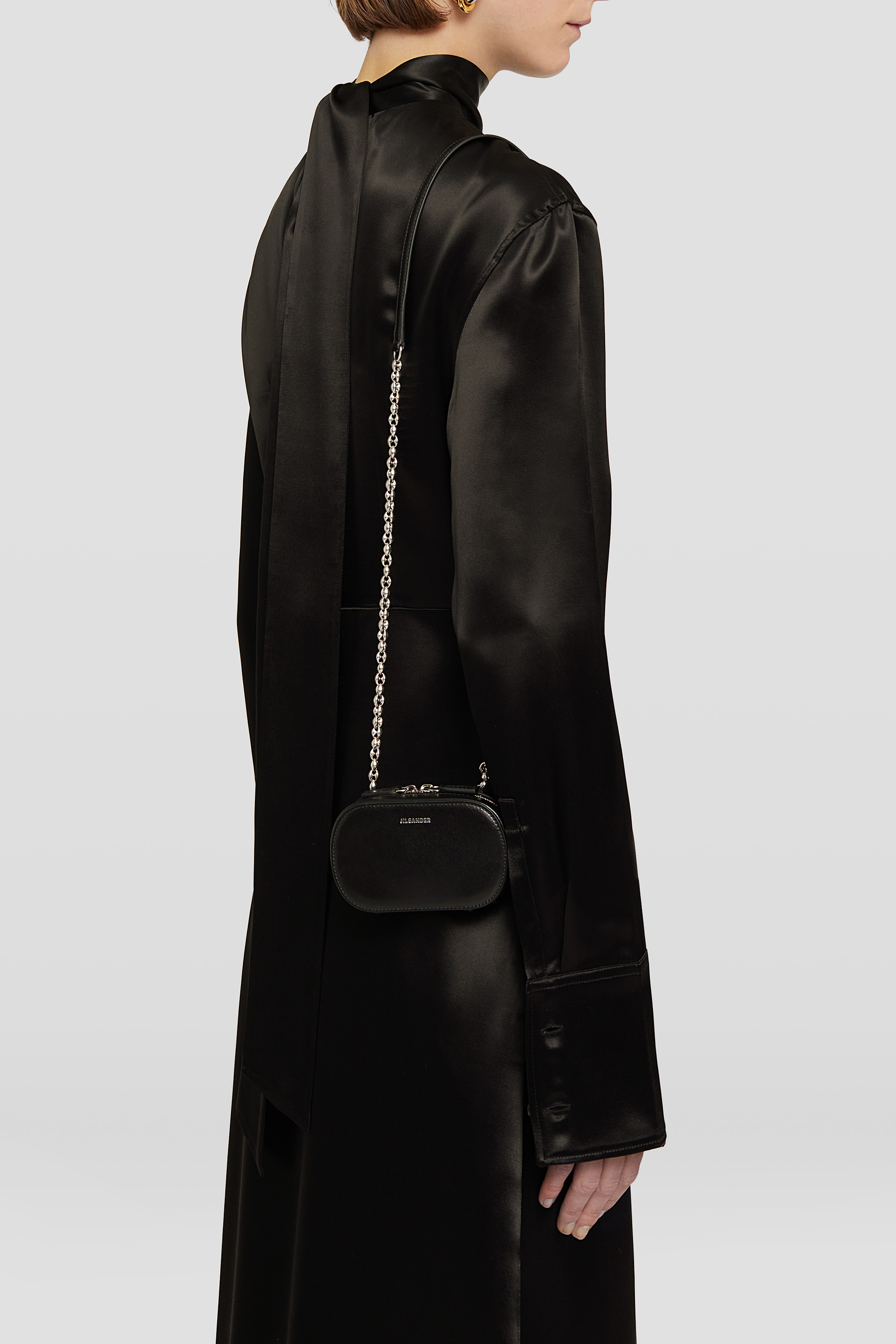 Jil Sander Smooth-leather Mini Crossbody Bag In Black
