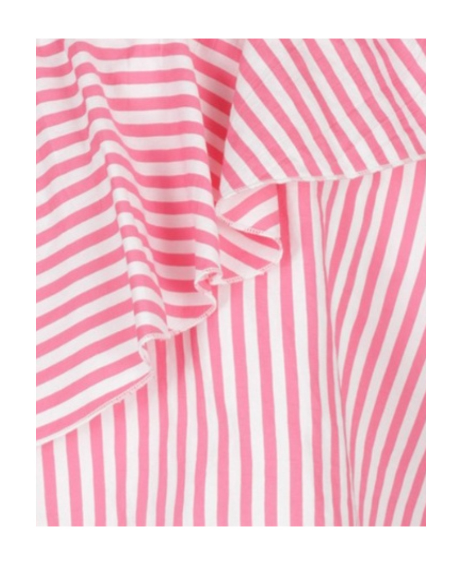 Monnalisa Asymmetric Striped Top In Pink