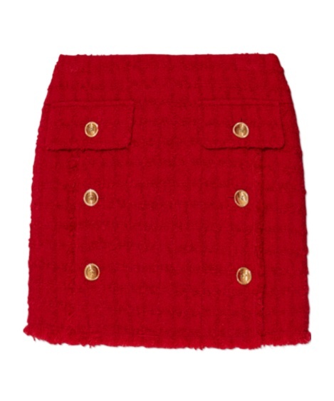 Versace Women's Heritage Tweed Mini Skirt In Red