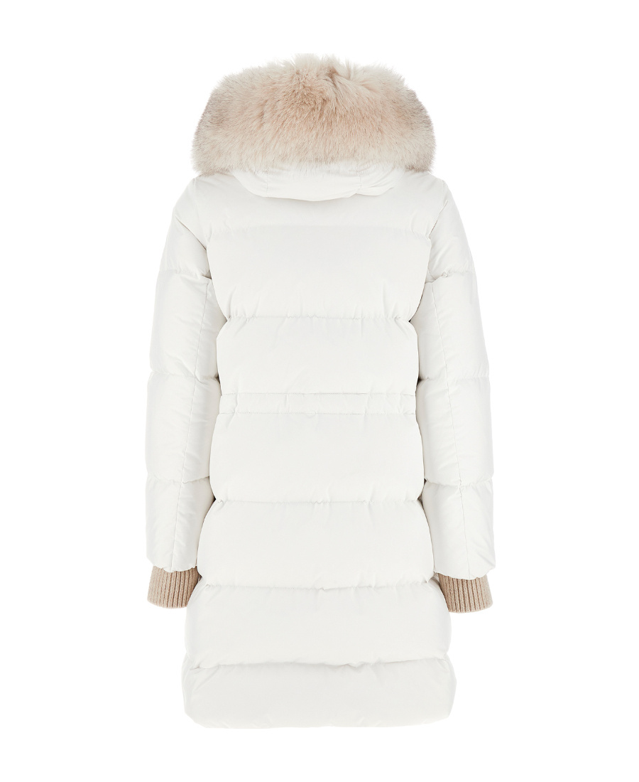 Moorer Long-sleeved Hooded Down Jacket In White