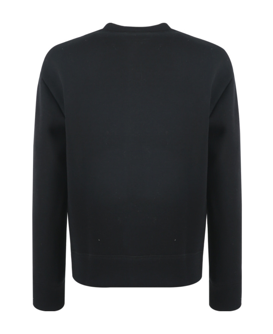 Msgm Logo Print Round-head Hoodie In Black