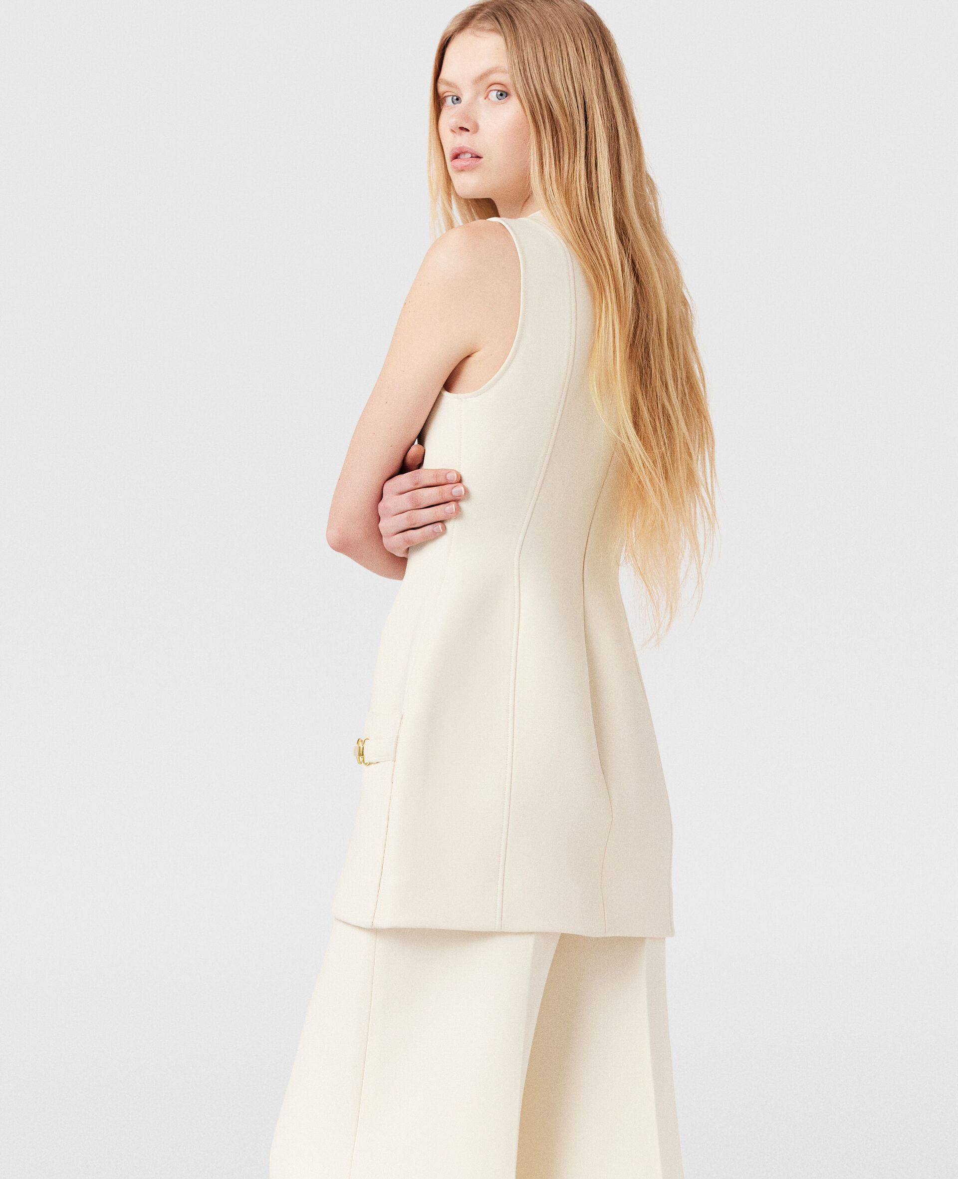 Stella Mccartney Clasp-embellished Sleeveless Mini Dress In White