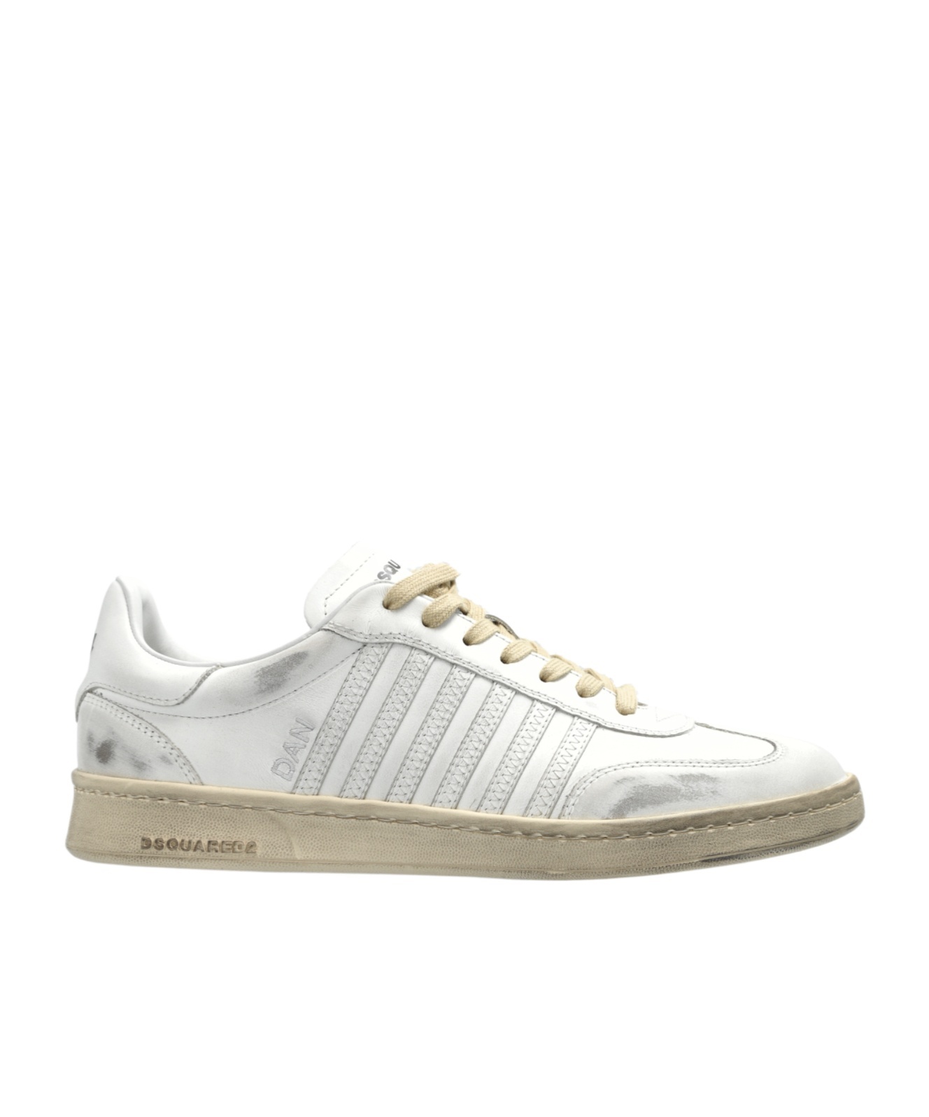 Dsquared2 Fighter Low-top Round Toe Sneakers In White