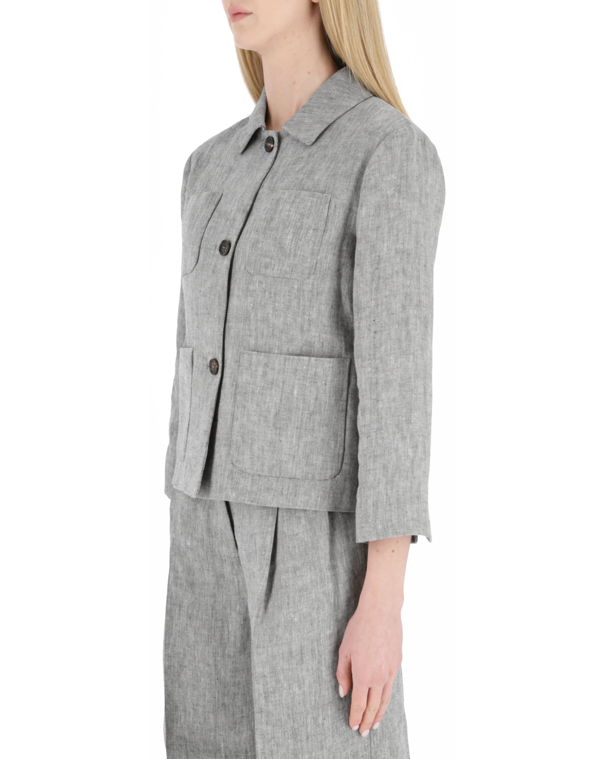 Max Mara Single-breasted Blazer In Gray