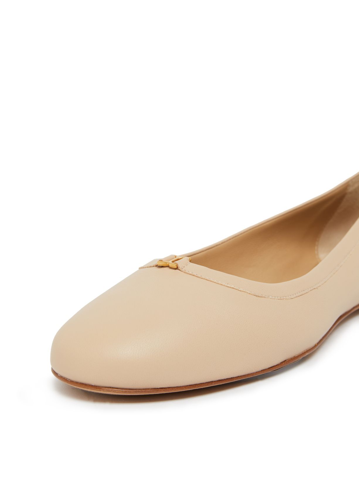 Shop Chloé Round Head Ballet Shoes In Nude