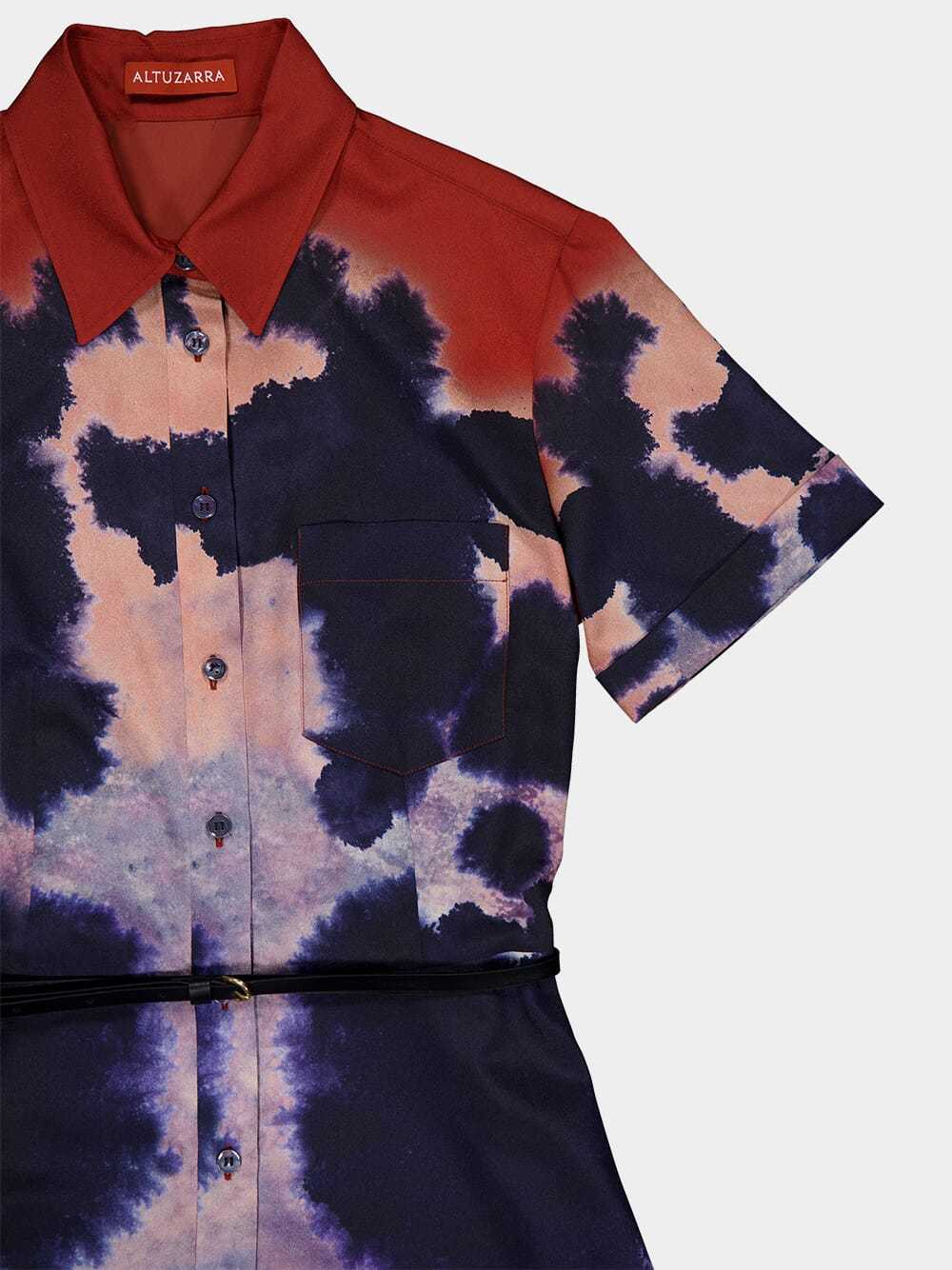 Altuzarra Kiera Dip-dyed Midi Shirt Dress In Black