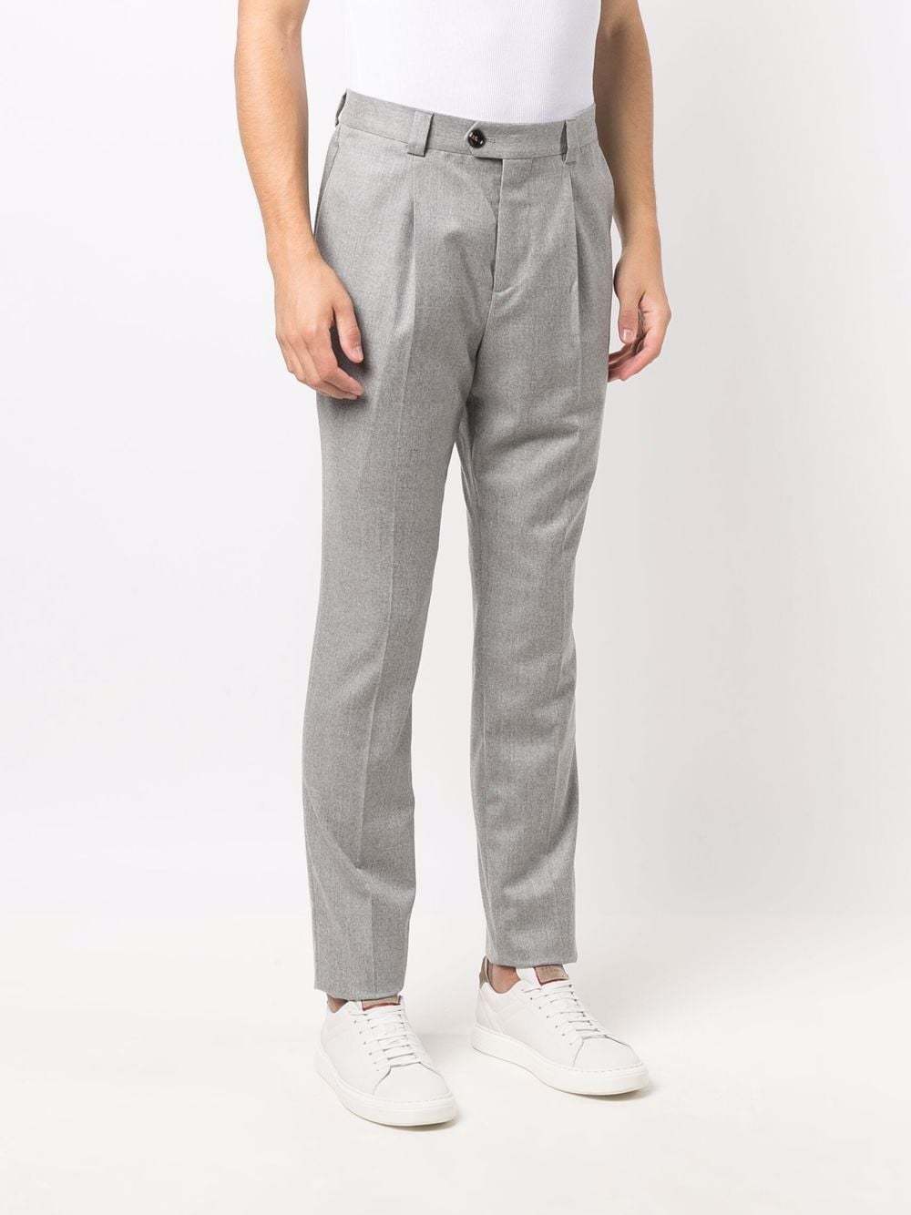 Brunello Cucinelli Pleat-detail Tailored Trousers In Gray