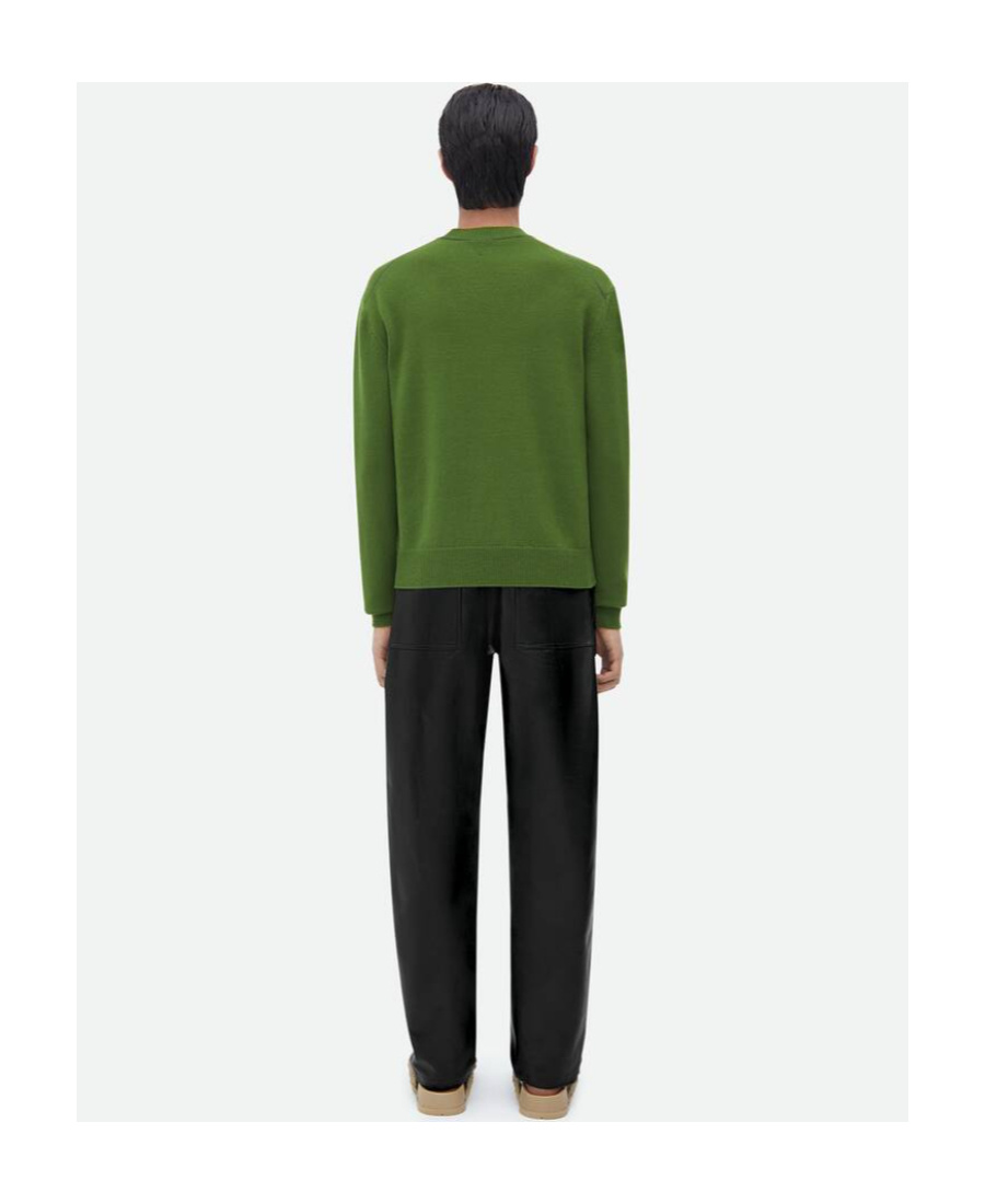 Bottega Veneta Crew-neck Knitted Jumper In Green
