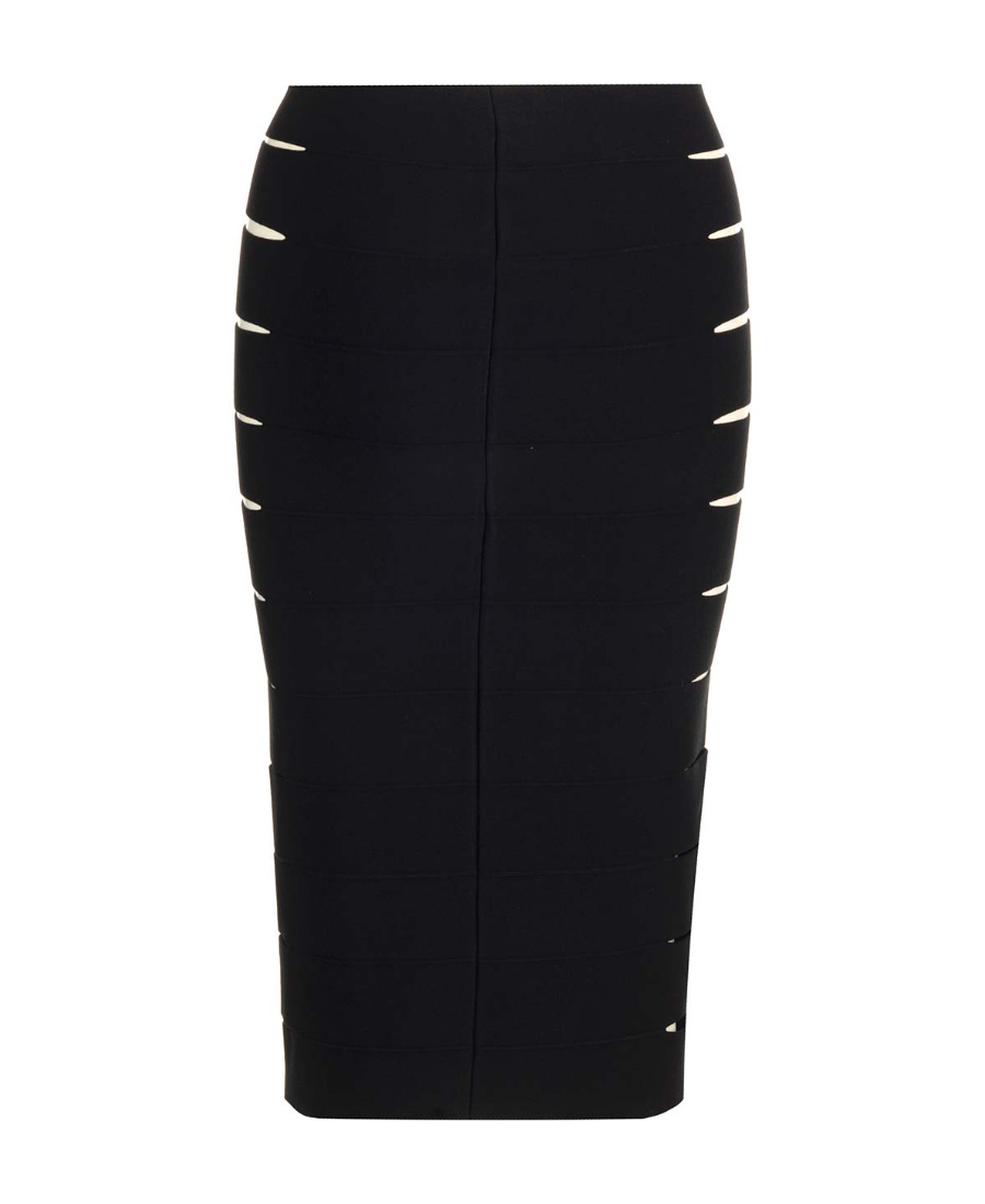 ALAÏA CUT-OUT BAND MIDI SKIRT