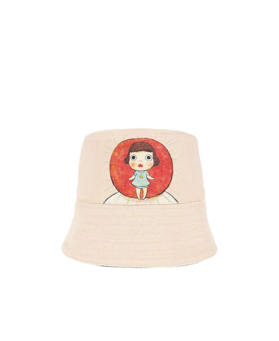 Stella Mccartney X Yoshitomo Nara Co-signed Double-sided Fisherman's Hat In Nude