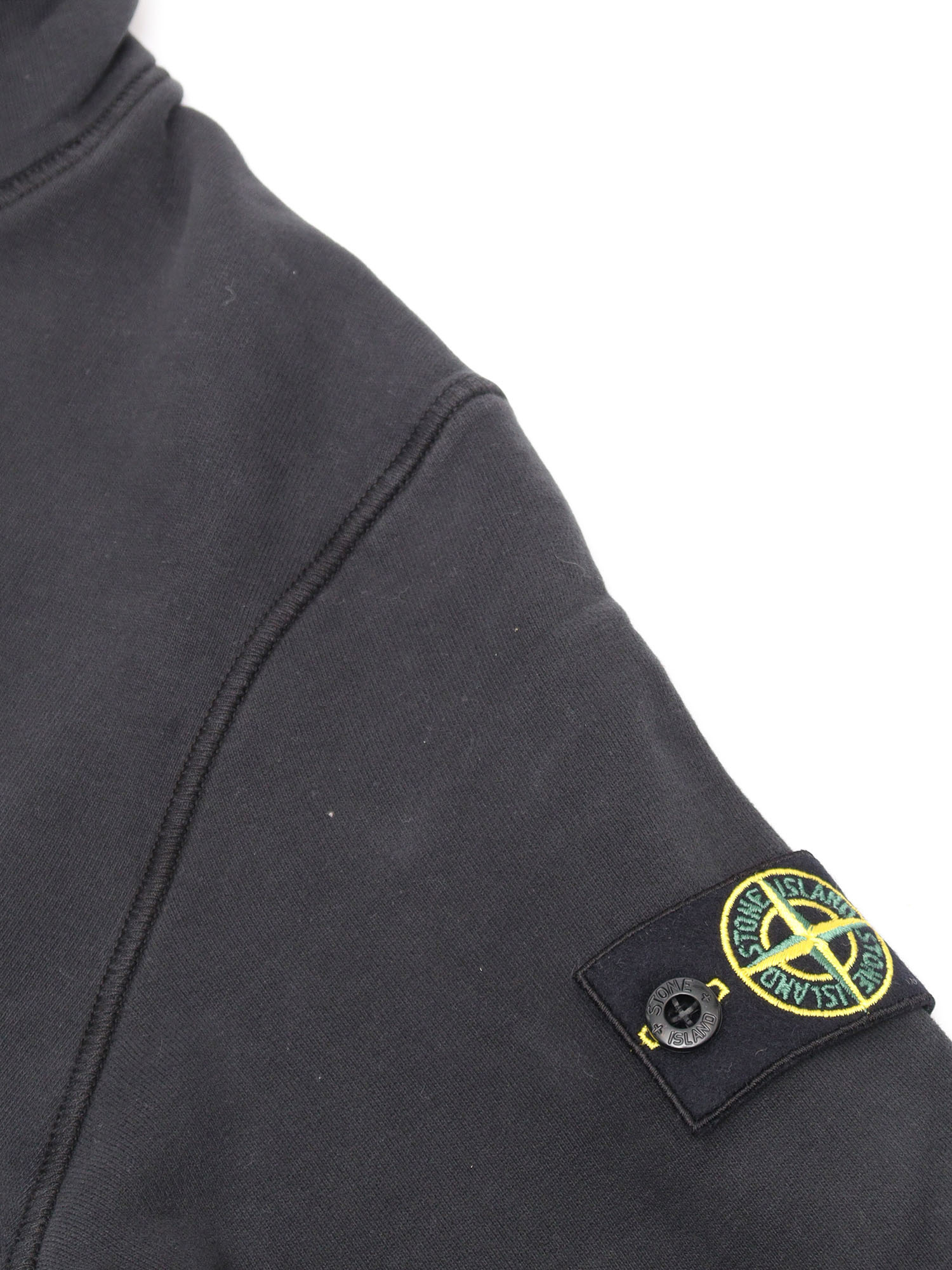 Stone Island Compass-motif Cotton Sweatshirt In Black
