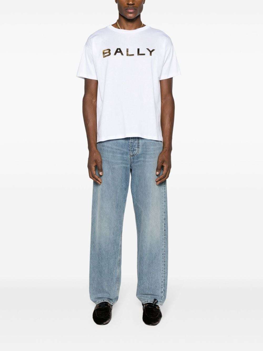 Bally Logo Printed Crewneck T-shirt In White