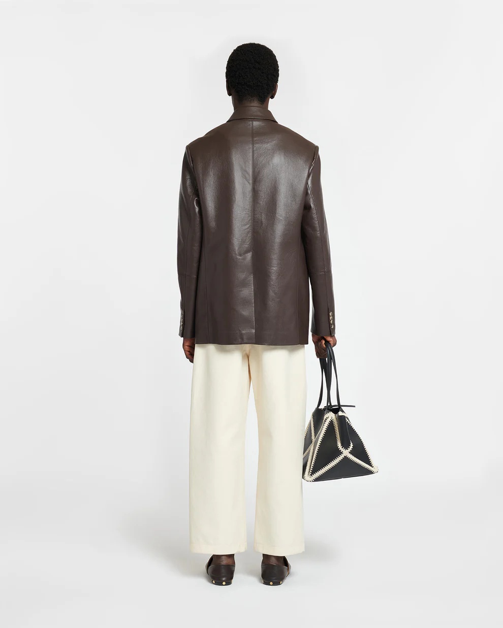 Nanushka Danick Pocket Leather Jacket In Black