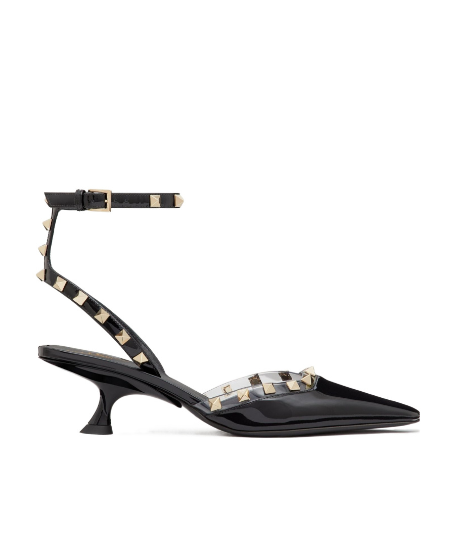 Valentino Rockstud Couture 50mm Leather Pumps In Black