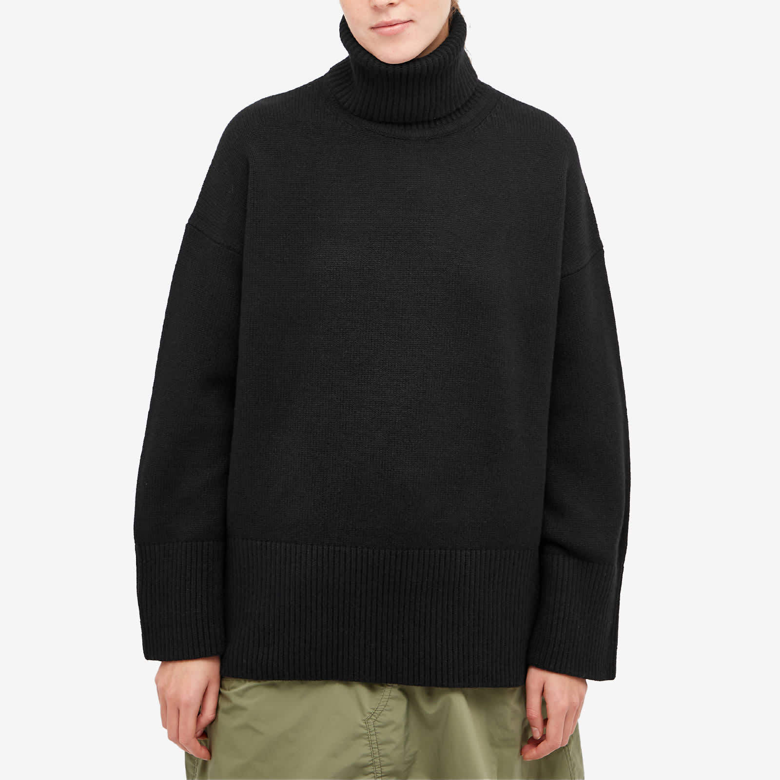 Canada Goose Oversized Knit Sweater Side Slits In Black