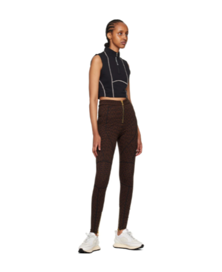 BALMAIN MONOGRAM ELASTIC KNITTED CASUAL PANTS