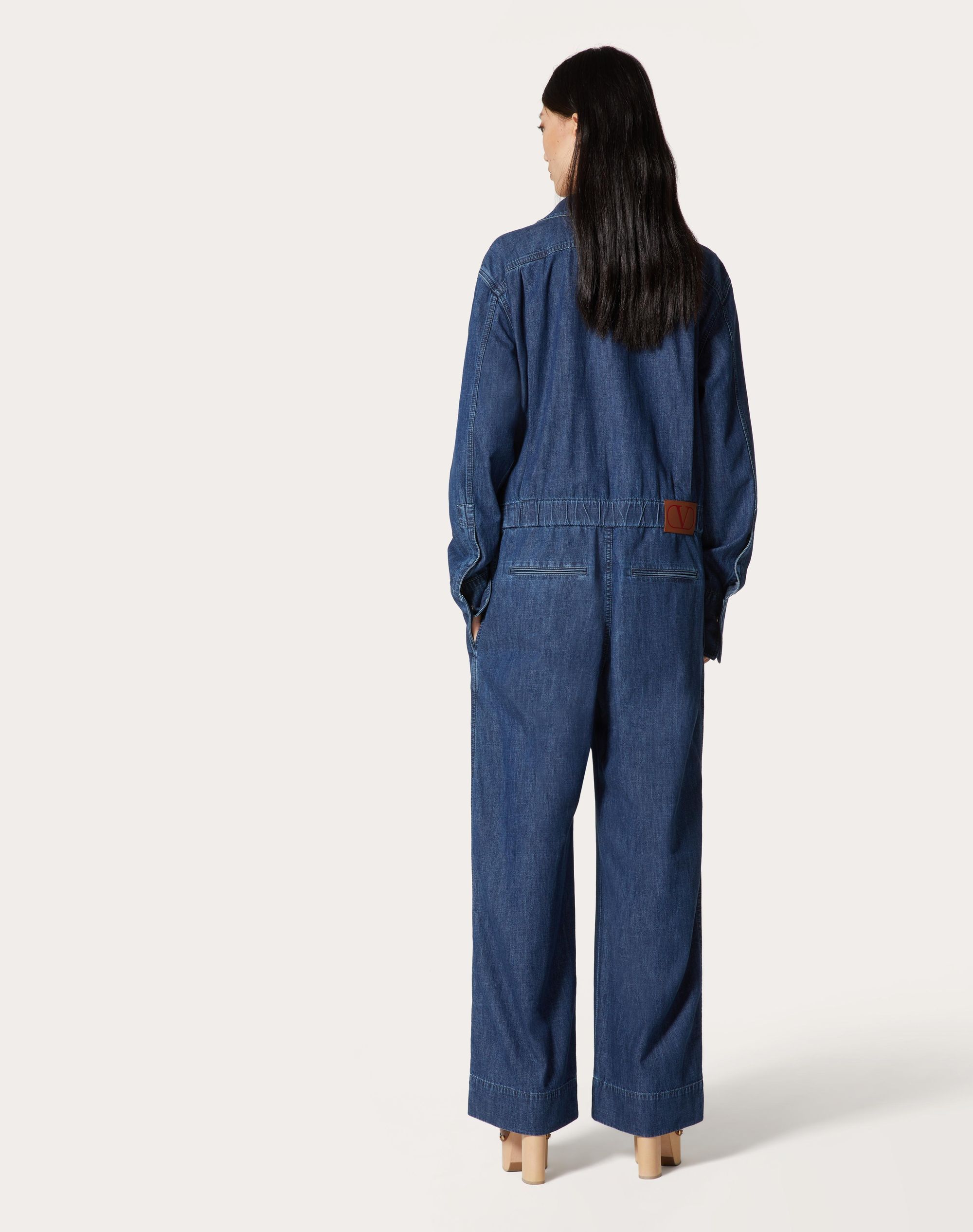 Valentino Jumpsuit Aus Denim Chambray Frau Denim 42 In Blue